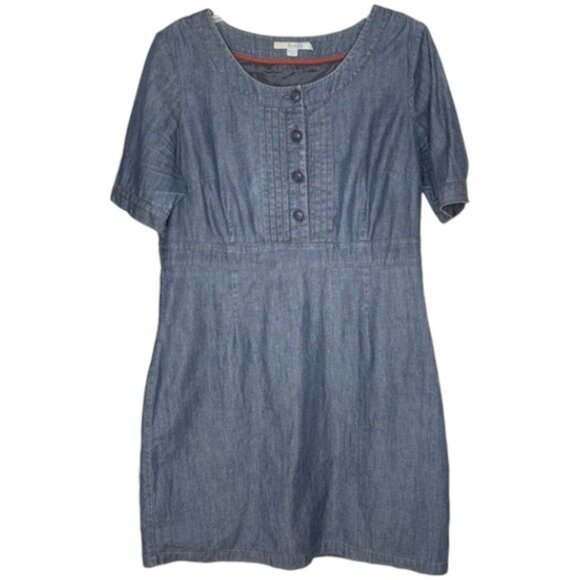 Boden Westbourne Chambray Denim Fit/Flare Dress - Blue - 12 - Picture 2 of 9